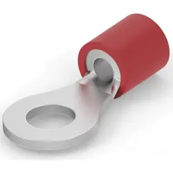 Insulated ring cable lug, 0.26-1.65 mm², AWG 22 to 16, 4 mm, M3.5, red, 36151