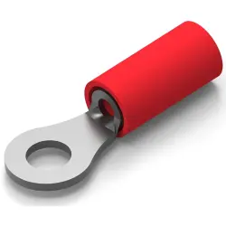 Insulated ring cable lug, 0.26-1.65 mm², AWG 22 to 16, 3.68 mm, M3.5, red, 36152