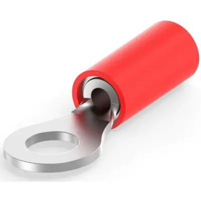 Insulated ring cable lug, 0.26-1.65 mm², AWG 22 to 16, 4.34 mm, M4, red, 320551 - 1