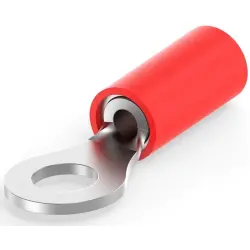 Insulated ring cable lug, 0.26-1.65 mm², AWG 22 to 16, 4.34 mm, M4, red, 320551