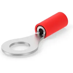 Insulated ring cable lug, 0.3-1.42 mm², AWG 22, 6.73 mm, M6, red, 8-31894-1