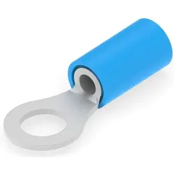 Insulated ring cable lug, 1.0-2.6 mm², AWG 16 to 14, 5.26 mm, M5, blue, 130094