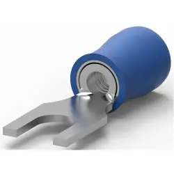 Insulated forked cable lug, 1.04-2.62 mm², AWG 16 to 14, 4.32 mm, M2.5, blue, 130527