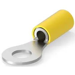 Insulated ring cable lug, 2.6-6.6 mm², AWG 12 to 10, 6.73 mm, M6, yellow, 320569