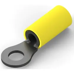 Insulated ring cable lug, 2.62-6.64 mm², AWG 12 to 10, 5 mm, yellow, 35109