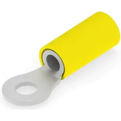 Insulated ring cable lug, 2.6-6.6 mm², AWG 12 to 10, 4.34 mm, M4, yellow, 35108
