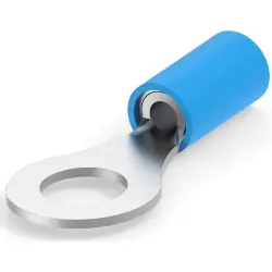 Insulated ring cable lug, 1.25-2.0 mm², AWG 16 to 14, 6.35 mm, M6, blue, 320563