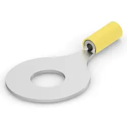 Insulated ring cable lug, 1.04-2.62 mm², AWG 16 to 14, 13 mm, yellow, 36203