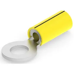Insulated ring cable lug, 1.04-2.62 mm², AWG 16 to 14, 6.73 mm, M6, yellow, 323682