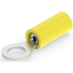 Insulated ring cable lug, 0.12-0.24 mm², AWG 26, 4.17 mm, M4, yellow, 54311-1