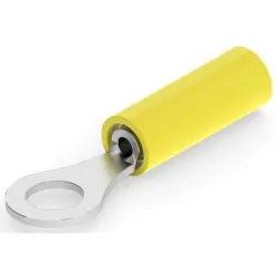 Insulated ring cable lug, 0.205-0.4 mm², AWG 24, 3.02 mm, M2.5, yellow, 2-323914-2