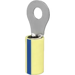 Insulated ring cable lug, 0.2-0.24 mm², AWG 24, 3.68 mm, M3.5, yellow, 2-326875-4