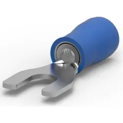 Insulated forked cable lug, 1.04-2.62 mm², AWG 16 to 14, M3.5, blue, 35559