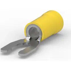 Insulated forked cable lug, 3.0-6.0 mm², AWG 12 to 10, M6, yellow, 52433-1