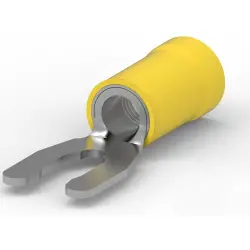 Insulated forked cable lug, 3.0-6.0 mm², AWG 12 to 10, yellow, 52432-1