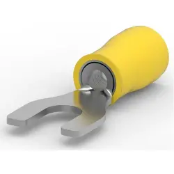 Insulated forked cable lug, 3.0-6.0 mm², AWG 12 to 10, yellow, 2-32589-1