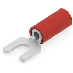 Insulated forked cable lug, 1.04-2.68 mm², AWG 22 to 16, M3.5, red, 2-326861-1