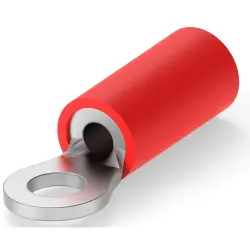 Insulated ring cable lug, 0.3-1.42 mm², AWG 22 to 16, 3.02 mm, M2.5, red, 2-34141-1