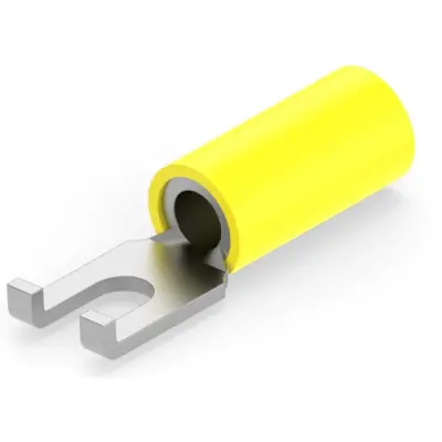 Insulated forked cable lug, 2.62-6.64 mm², AWG 12 to 10, M3.5, yellow, 1-324581-1 - 1