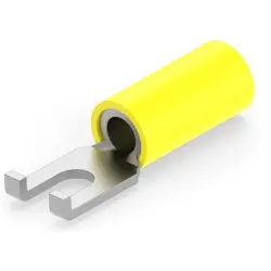 Insulated forked cable lug, 2.62-6.64 mm², AWG 12 to 10, M3.5, yellow, 1-324581-1