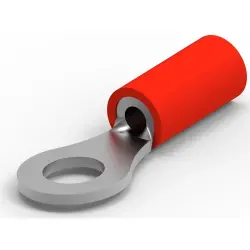 Insulated ring cable lug, 0.3-1.3 mm², AWG 22 to 16, 4.3 mm, M4, red, 342103-1