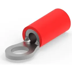 Insulated ring cable lug, 0.3-1.42 mm², AWG 22 to 18, 3.3 mm, M3, red, 170780-1