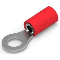 Insulated ring cable lug, 0.26-1.6 mm², AWG 22 to 16, 5.2 mm, M5, red, 130014