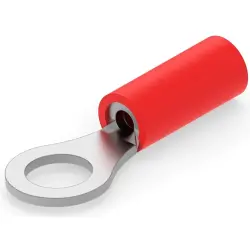 Insulated ring cable lug, 0.26-1.65 mm², AWG 22 to 16, 4.82 mm, red, 34149