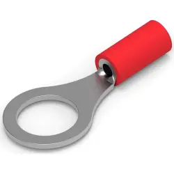 Insulated ring cable lug, 0.26-1.65 mm², AWG 22 to 16, 8.33 mm, M8, red, 34151
