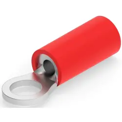 Insulated ring cable lug, 0.26-1.65 mm², AWG 22 to 16, 3.68 mm, M3.5, red, 34142