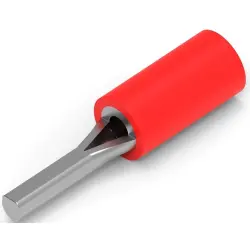 Insulated pin cable lug, 0.25-1.6 mm², AWG 22 to 16, 1.8 mm, red, 165143