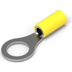 Insulated ring cable lug, 3.0-6.0 mm², AWG 12 to 10, 10.4 mm, M10, yellow, 160300