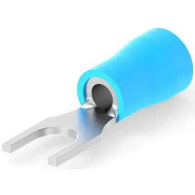 Insulated forked cable lug, 1.0-2.6 mm², AWG 16 to 14, M4, blue, 165012 - 1