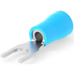 Insulated forked cable lug, 1.0-2.6 mm², AWG 16 to 14, M4, blue, 165012