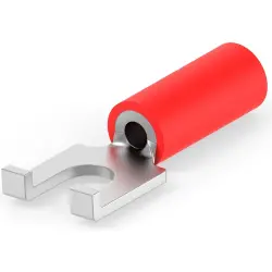 Insulated forked cable lug, 0.3-1.42 mm², AWG 22 to 16, M3.5, red, 9-1377173-0