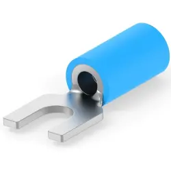 Insulated forked cable lug, 1.25-2.0 mm², AWG 16 to 14, M3.5, blue, 2-1377173-6