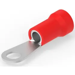 Insulated ring cable lug, 6.64-10.54 mm², AWG 8, 6.73 mm, M6, red, 55621-1