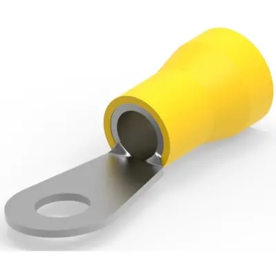 Insulated ring cable lug, 21 mm², AWG 4, 9.53 mm, yellow, 52266-4 - 1
