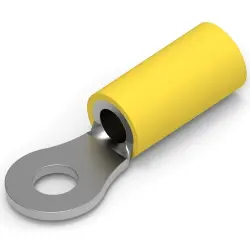 Insulated ring cable lug, 2.6-6.6 mm², AWG 12 to 10, 4.34 mm, M4, yellow, 34853