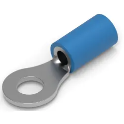Insulated ring cable lug, 1.0-2.6 mm², AWG 16 to 14, 4.34 mm, M4, blue, 34160