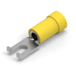 Insulated forked cable lug, 2.62-6.64 mm², AWG 12 to 10, M3.5, yellow, 324581