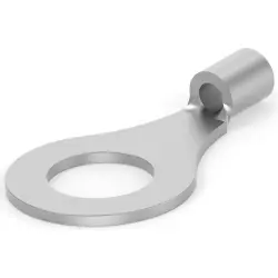 Uninsulated ring cable lug, 0.26-1.65 mm², AWG 22 to 16, 6.35 mm, M6, gray, 34113