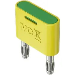 Jumper, pitch 19 mm, 30 VAC/60 VDC, 60 V, 32 A, nickel-plated, green/yellow, 64.4012-20