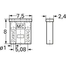 Jumper, pitch 5.08 mm, 10 A, gold-plated, red, 24.0054-22