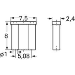 Jumper, pitch 5.08 mm, 10 A, gold-plated, red, BYB-4-40F4115