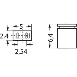 Jumper, pitch 2.54 mm, 1 kV, 3 A, gold-plated, red, CAB 4 05 G ROT