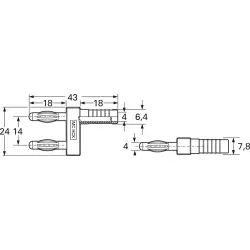 Jumper, pitch 14 mm, 30 VAC/60 VDC, 60 V, 32 A, nickel-plated, black, 20.1010-21