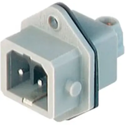 Panel plug, 2 pole, PCB mounting, screw connection, 1.5 mm², gray, 932048106 - 1