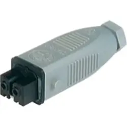 Jack, 2 pole, cable assembly, screw connection, 1.5 mm², gray, 932037106