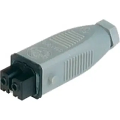 Jack, 2 pole, cable assembly, screw connection, 1.5 mm², gray, 932037106 - 1
